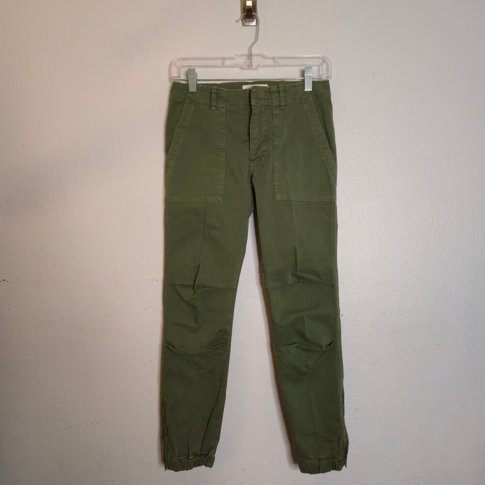 Casual Relaxed Cropped Military Pant Green 00 Utility Zip Jogger Nili Lotan